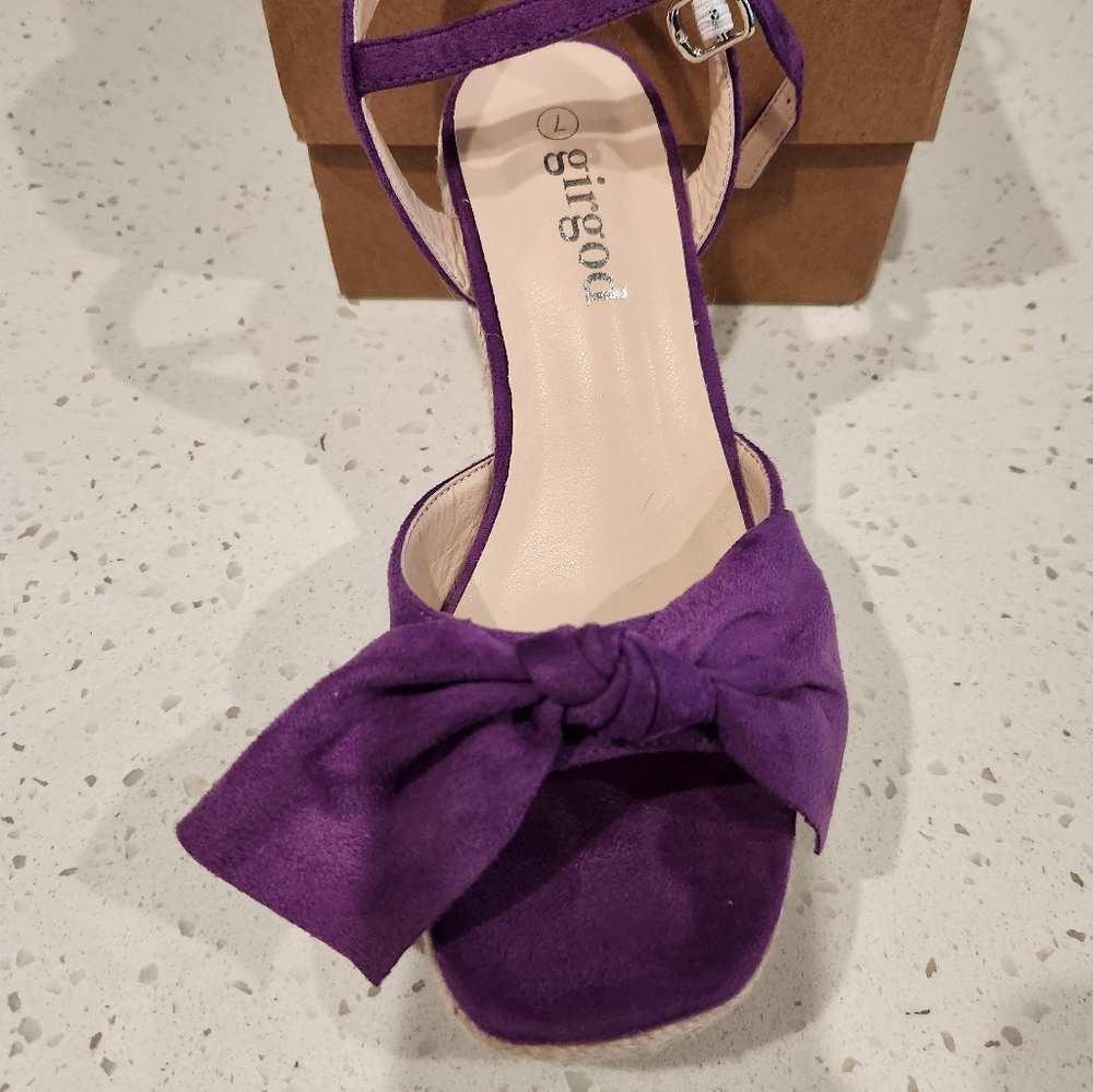 Purple Espadrille Wedge Sandals